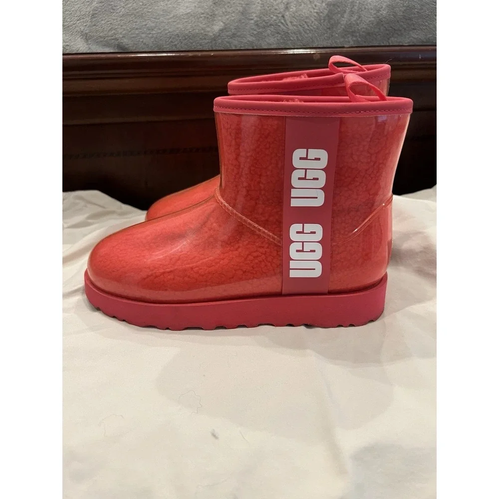 Ugg Classic Clear Boots Red Women's Winter Snow Sz 6